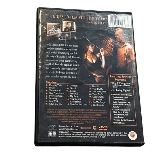 DVD Monster's Ball Hallie Berry Billy Bob Thornton Southern Drama - Picture 2 of 4